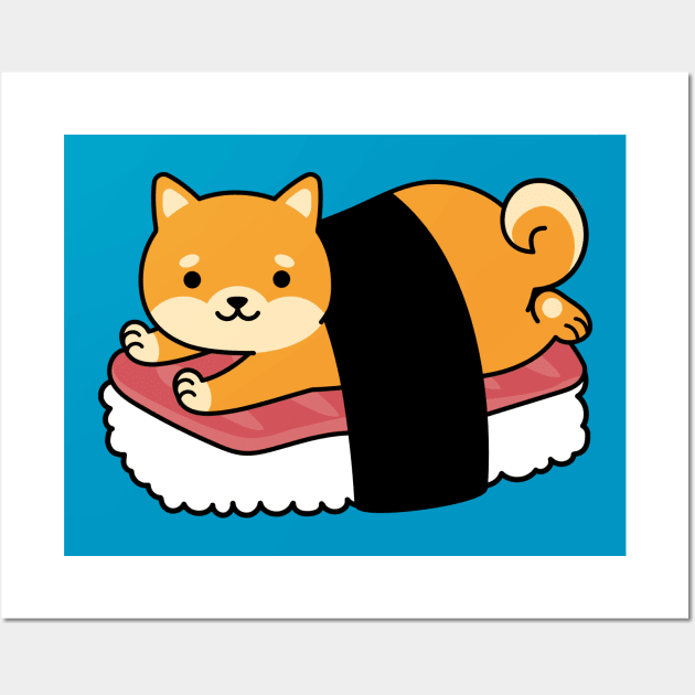 Sushi Shiba Inu Cute Dog Lover Wall Art by Mrkedi